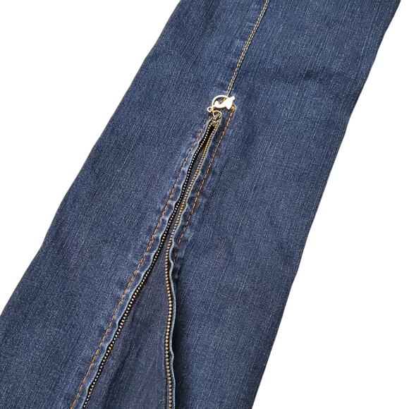 Y2k Low-Rise Flared Jeans Baby Phat Embellished Dark Wash Vintage - Size 5 - Picture 9 of 10